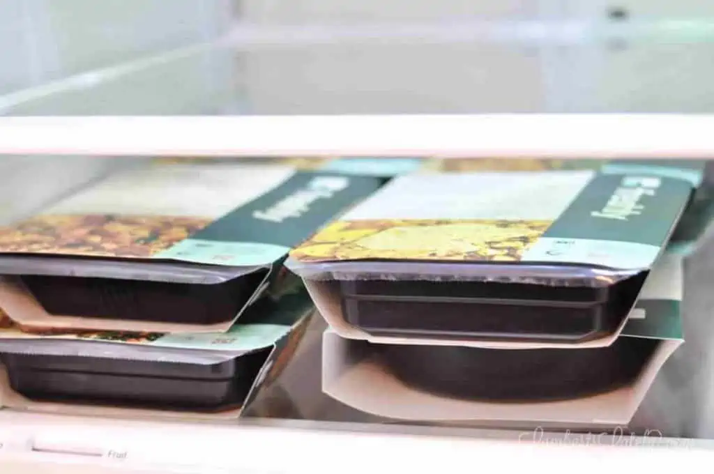 freshly meals in a refrigerator