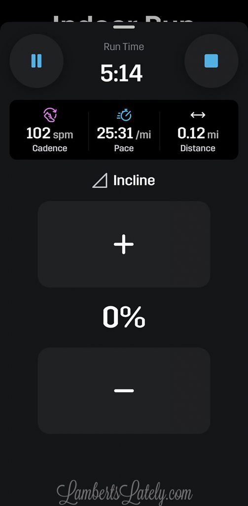 changing indoor run incline on the stryd app