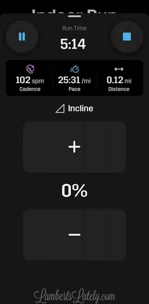 changing indoor run incline on the stryd app.