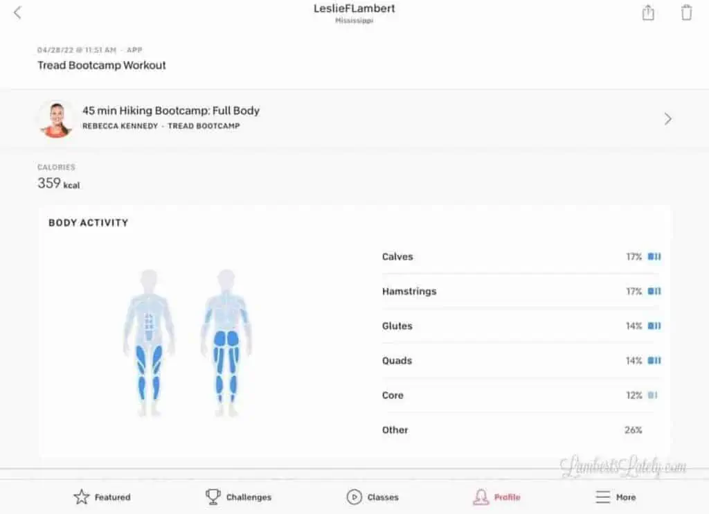 view of a peloton workout in the iPad app.