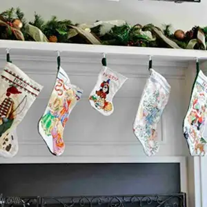 stockings on a mantle.