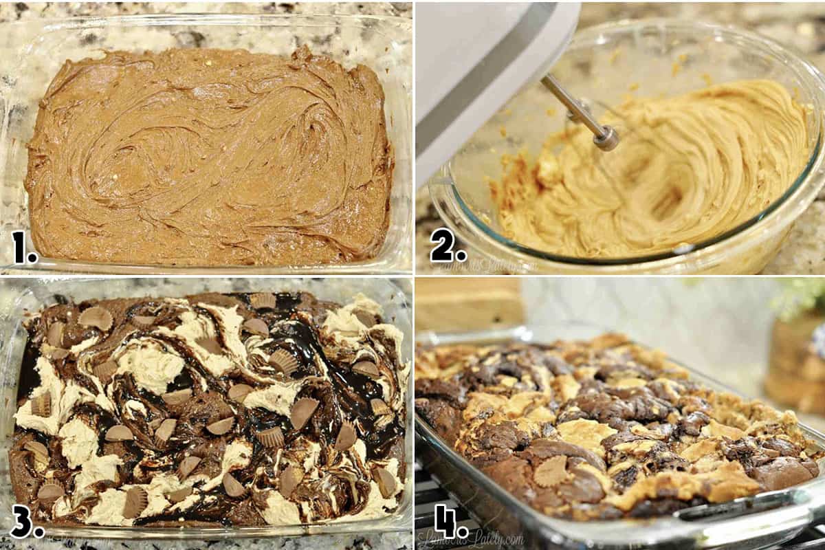 steps to make reese's peanut butter cup cake.