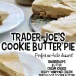 No-bake Speculoos Cookie Butter Pie with creamy filling and cookie crust.