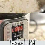 Fluffy white rice cooked in an Instant Pot, ready to serve.
