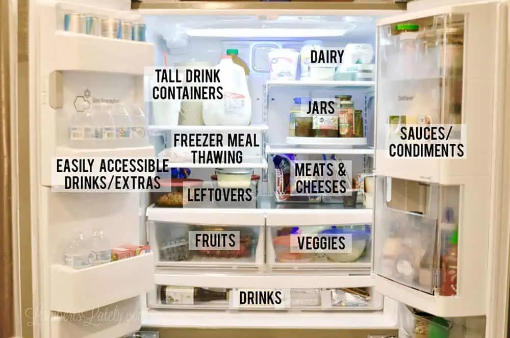 refrigerator organization ideas - layout chart