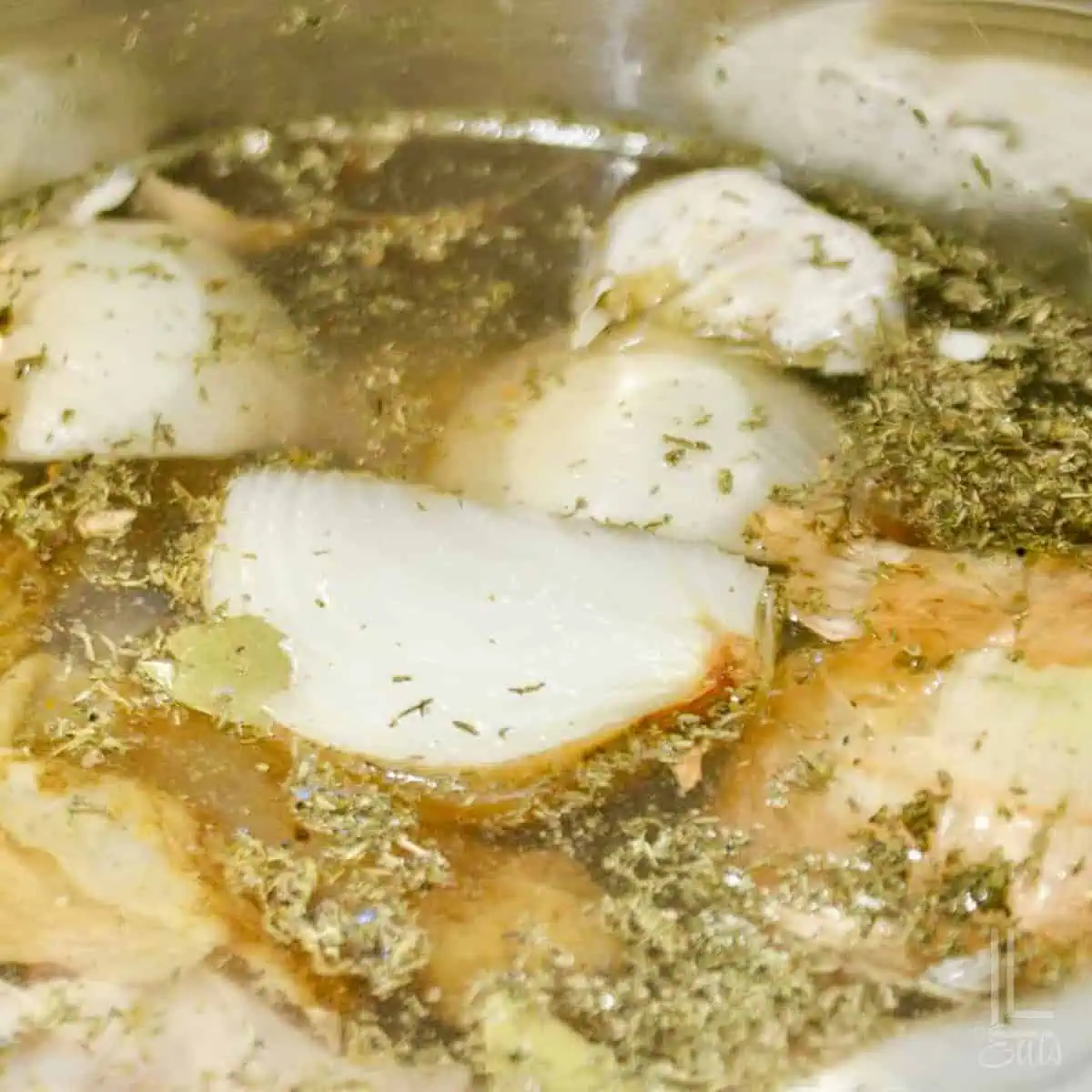 ingredients for instant pot chicken stock in the pressure cooker.