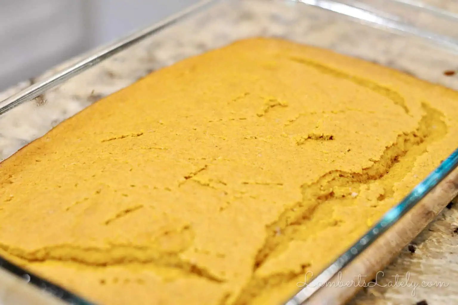 pumpkin spice sheet cake after baking.