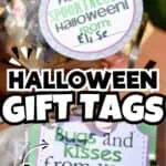 Printable Halloween gift tags with fun messages for kids from Lamberts Lately.