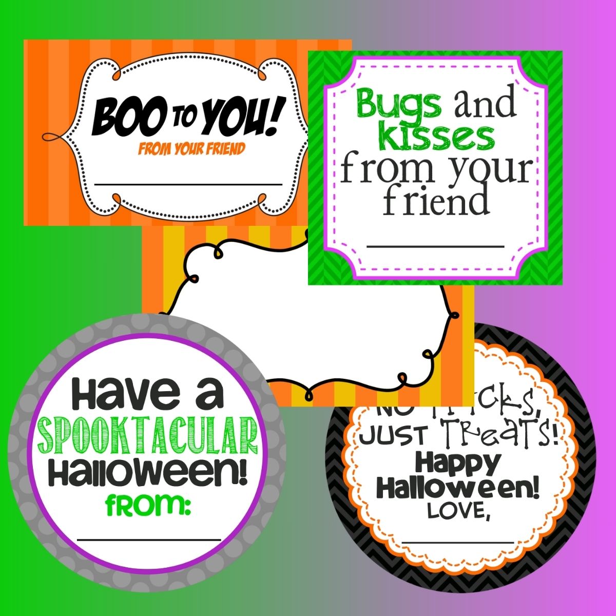 5 printable halloween gift labels.