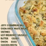 jiffy cornbread dressing, with ingredient list.