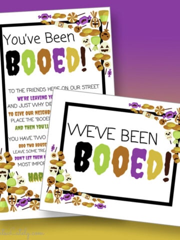 2 you've been booed printables with candy border.
