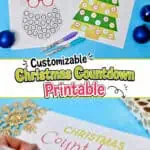 Printable Christmas countdown sheets with festive designs and customizable options.