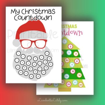2 christmas countdown printables.