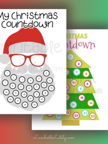 2 christmas countdown printables.