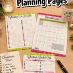 Christmas planner printables with weekly, monthly, and bucket list pages for holiday organization.
