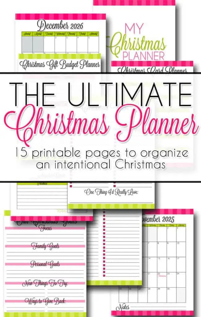 the ultimate christmas planner - 15 printable pages to organize a more intentional christmas.