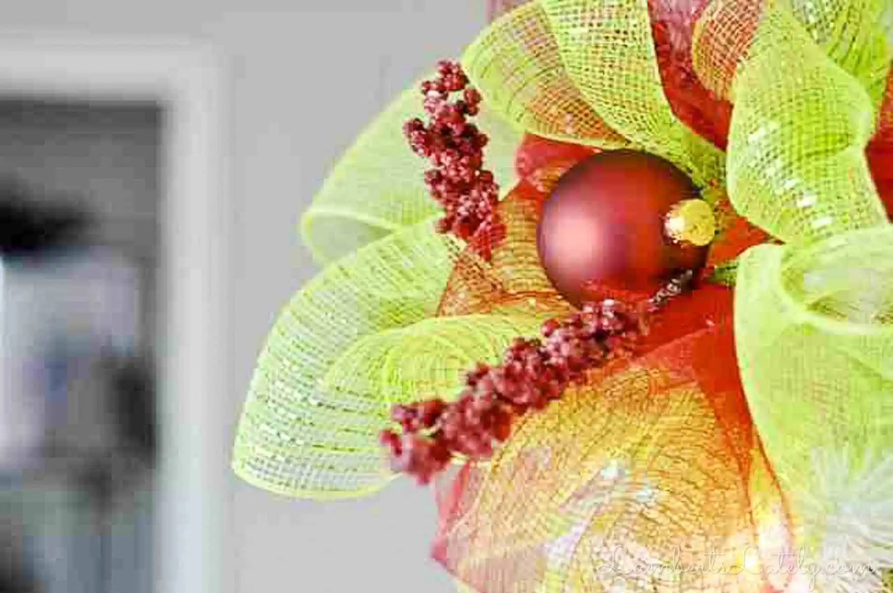 red and green christmas tree topper.