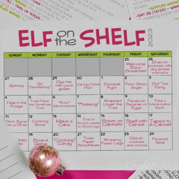 printable elf on the shelf calendar for 2023.