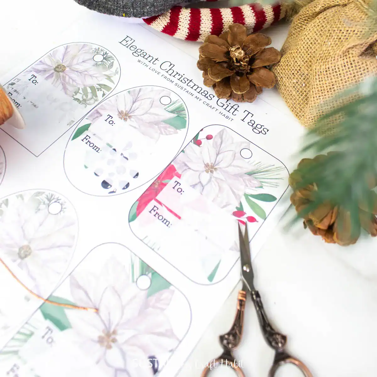 elegant gift tags printable page.