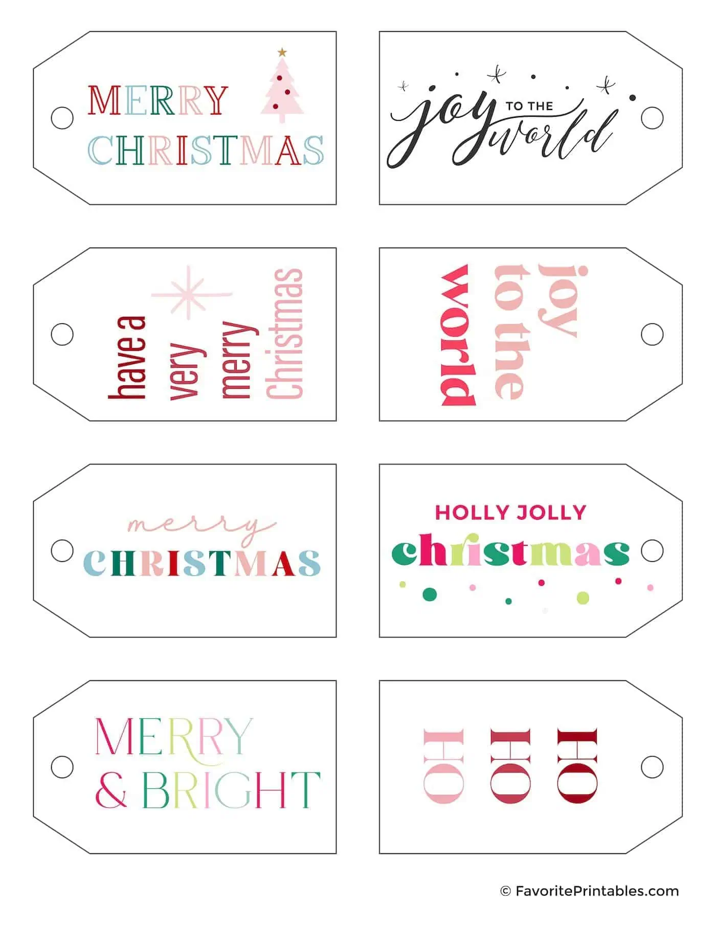 modern christmas gift tags.