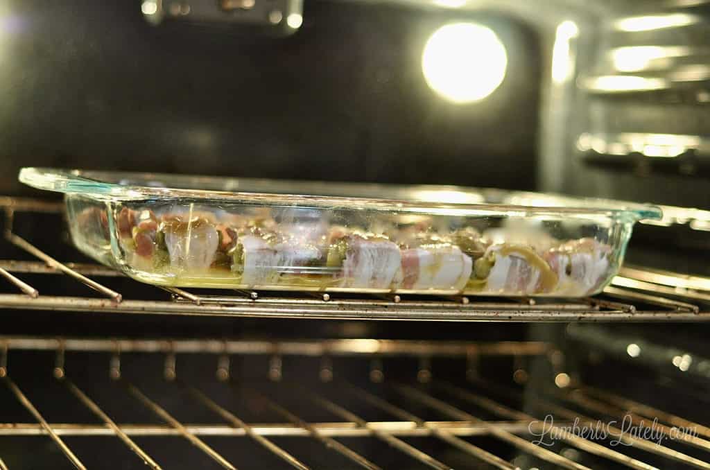 dish baking in an oven
