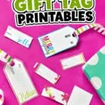 Free printable Christmas gift tags with colorful designs and festive messages.