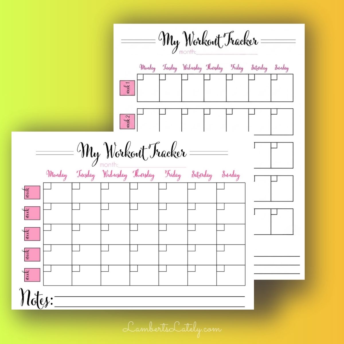 the script minimalist printable workout calendars in both portrait and landscape formatting.