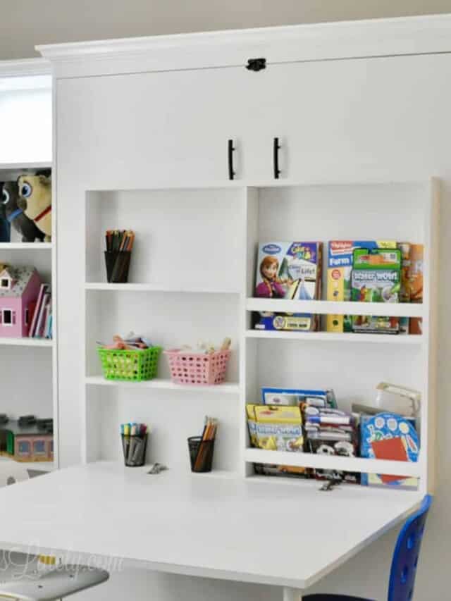 How To Build A DIY Murphy Bed With Desk & Ikea Bookcases Lamberts Lately