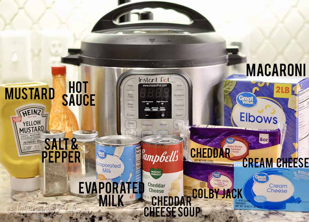 ingredients for instant pot mac and cheese.