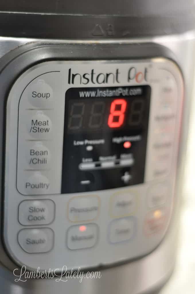 instant pot set to 8 minutes.