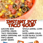instant pot taco soup ingredient list, with pictures of ingredients.