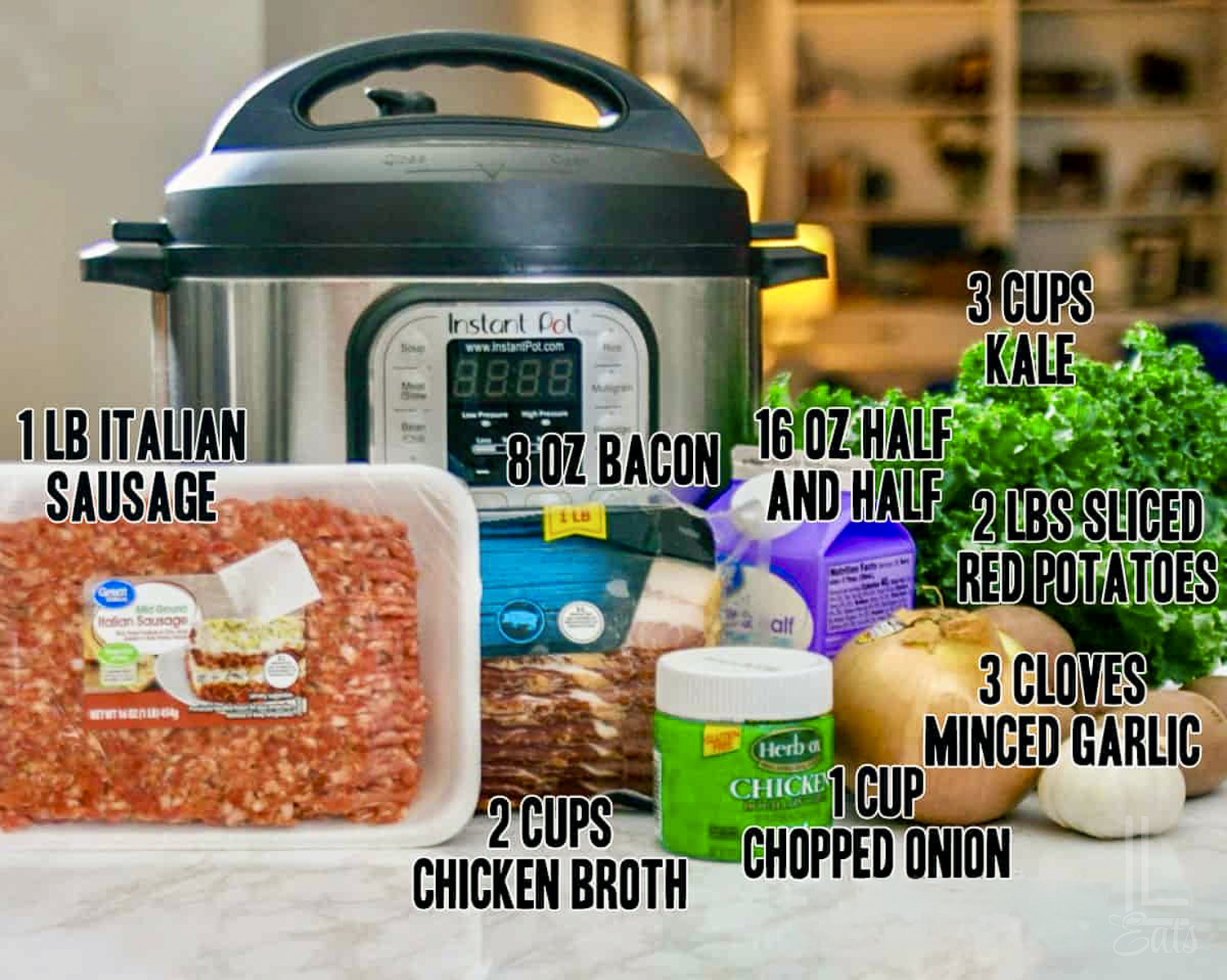 ingredients for instant pot zuppa toscana.