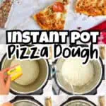Homemade pizza dough made in an Instant Pot with fresh toppings and cheese.