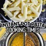 Cooked pasta in a white bowl with a black background, quick and easy meal prep.