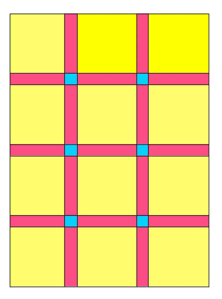 quilt with all rows attached.
