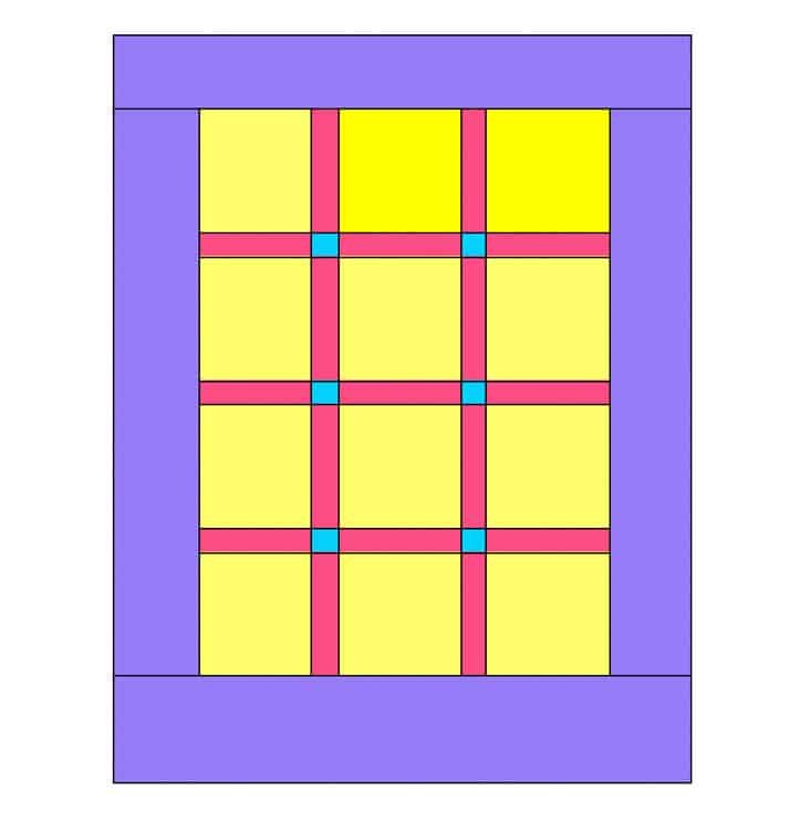 diagram of sewn quilt.
