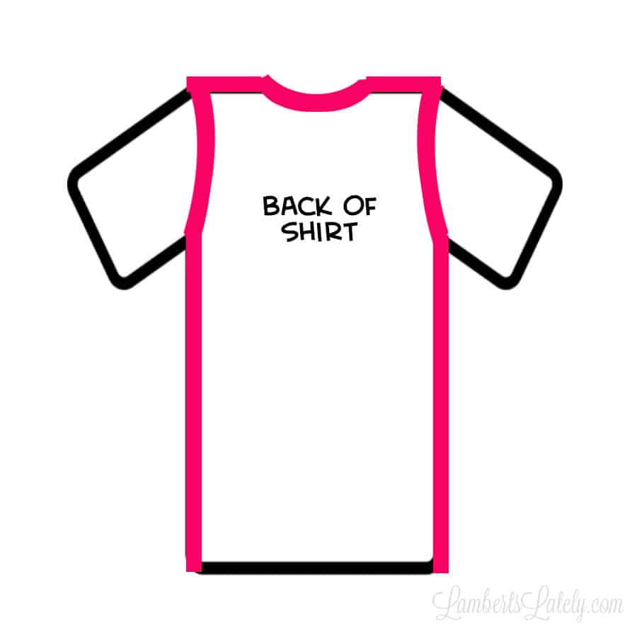 diagram of how to cut a design out of a shirt for a quilt.