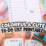 Colorful printable to-do list templates with sections for priorities and notes.