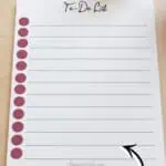 Printable to-do list template with checkboxes and space for tasks.