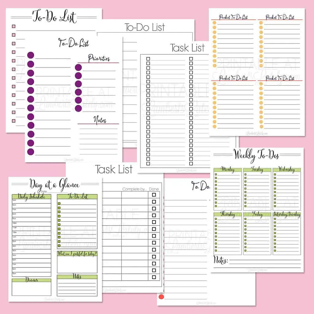 Free and customizable to do list templates