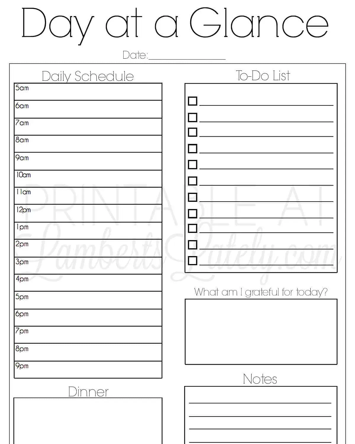 simple daily planner printable.
