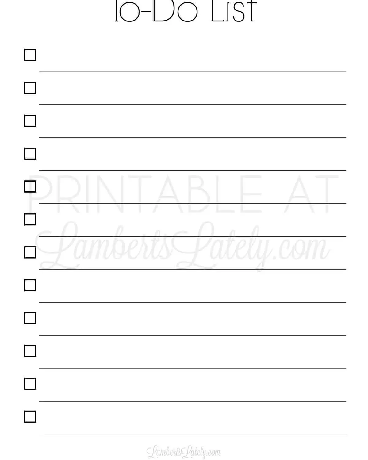 simple to do list printable with checkboxes.