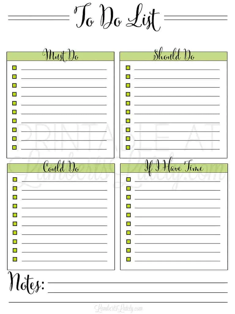 4 free printable to-do list templates