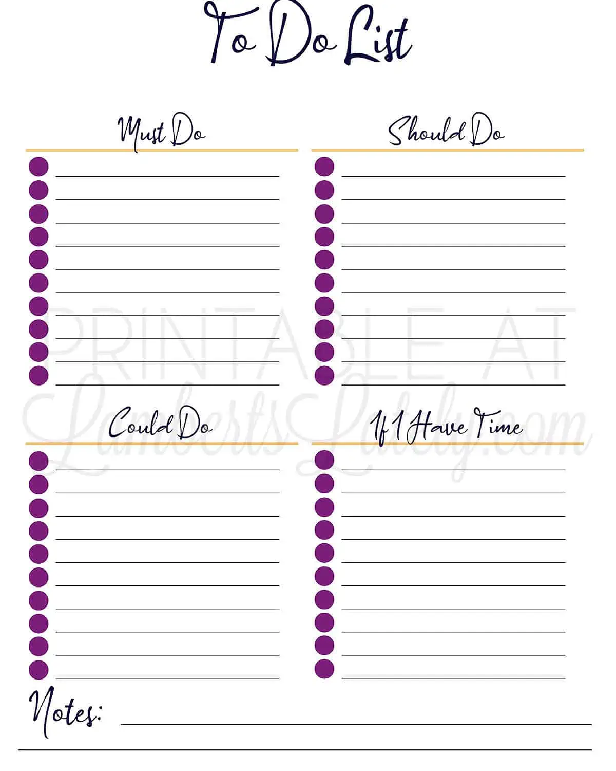 must do should do bold list printable.
