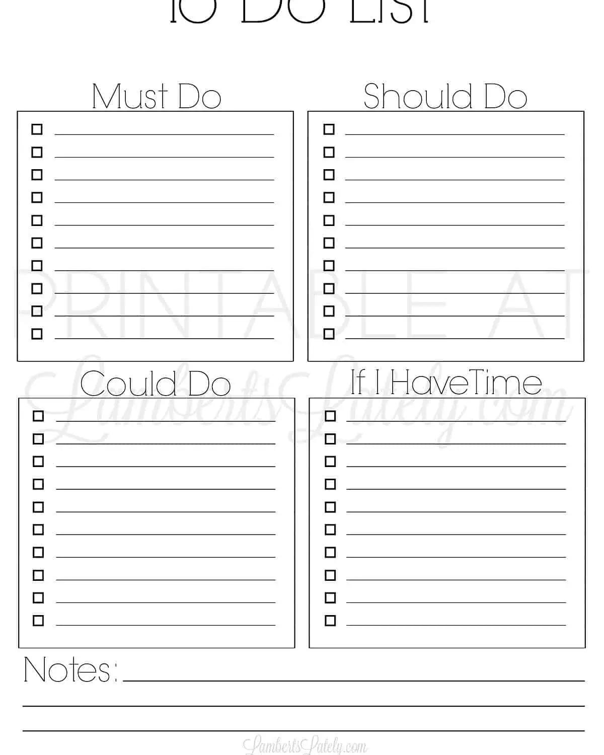 must do could do list printable.