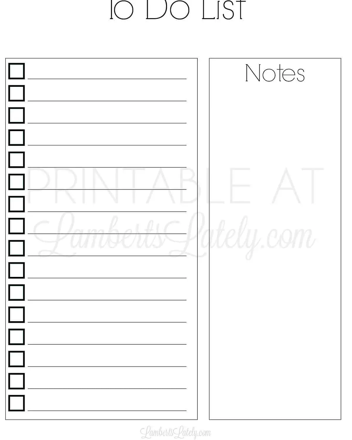simple to do list with notes section.