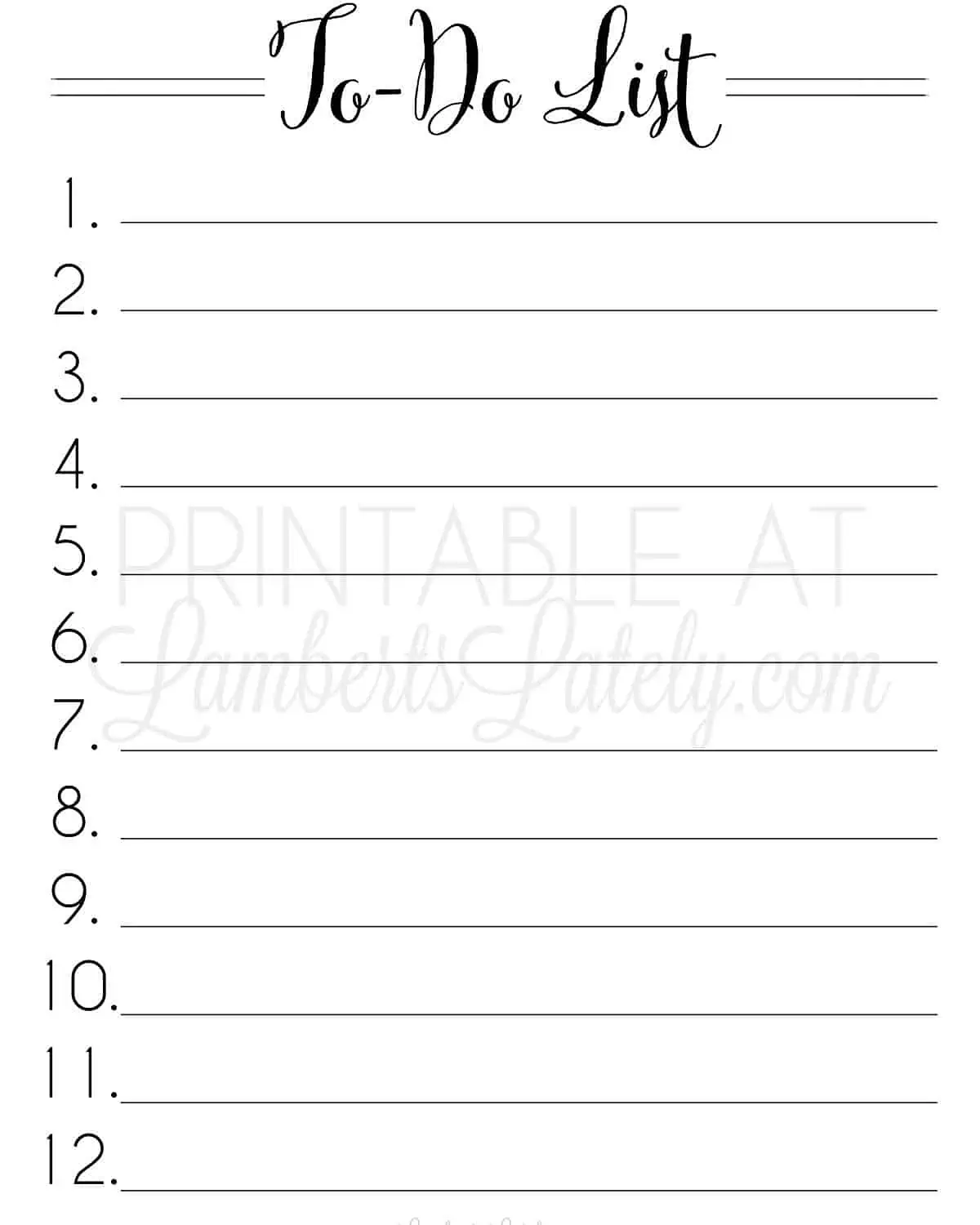 numbered to do list printable.
