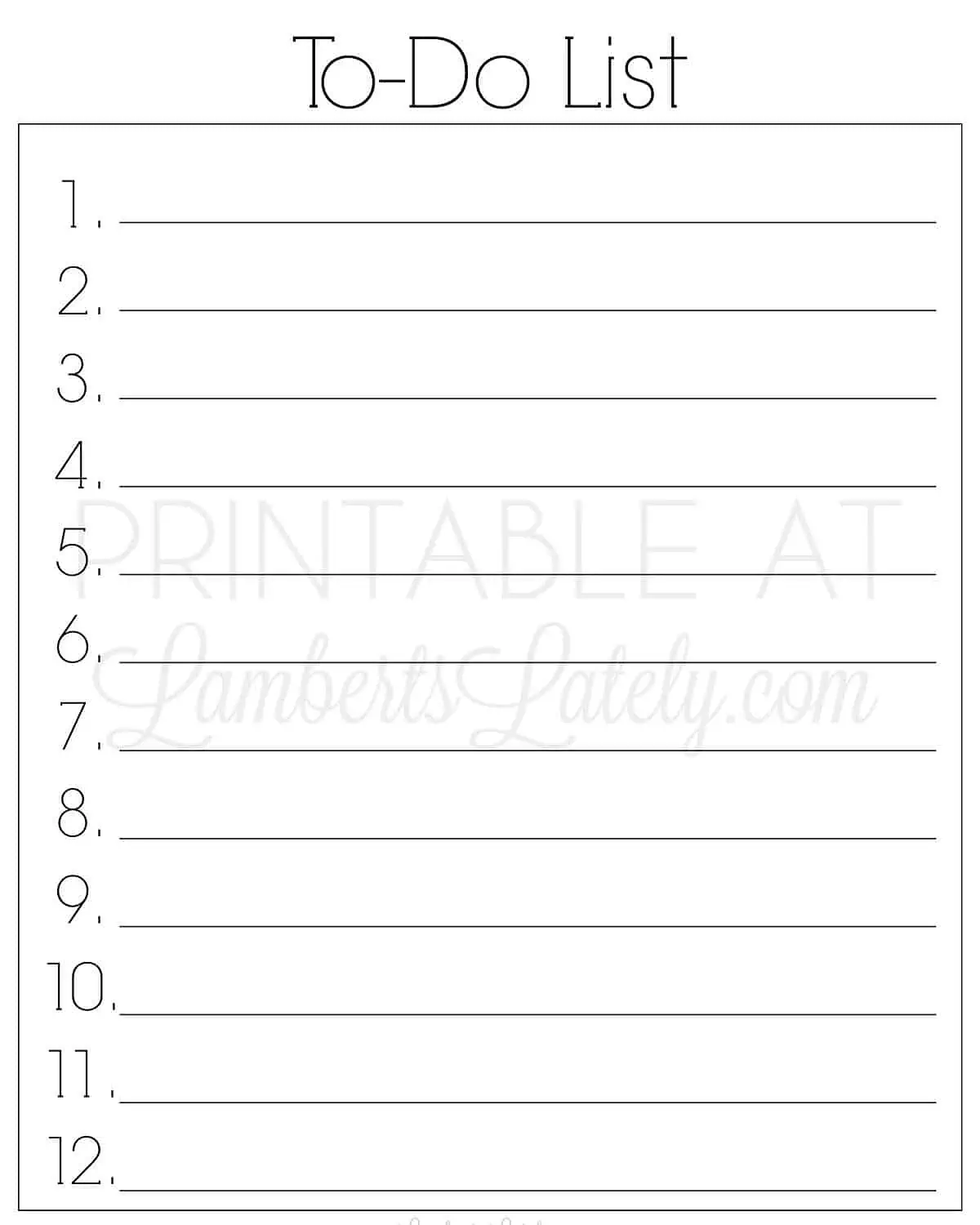 numbered simple to do list.