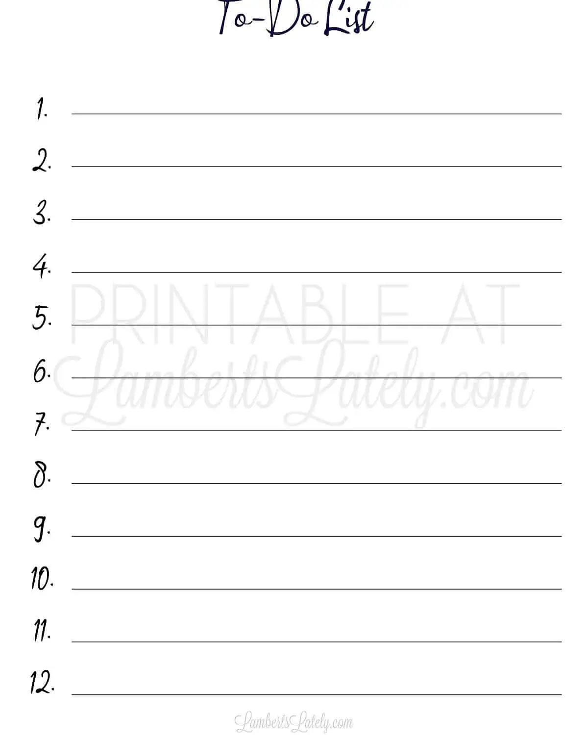 numbered handwritten to do list printable.