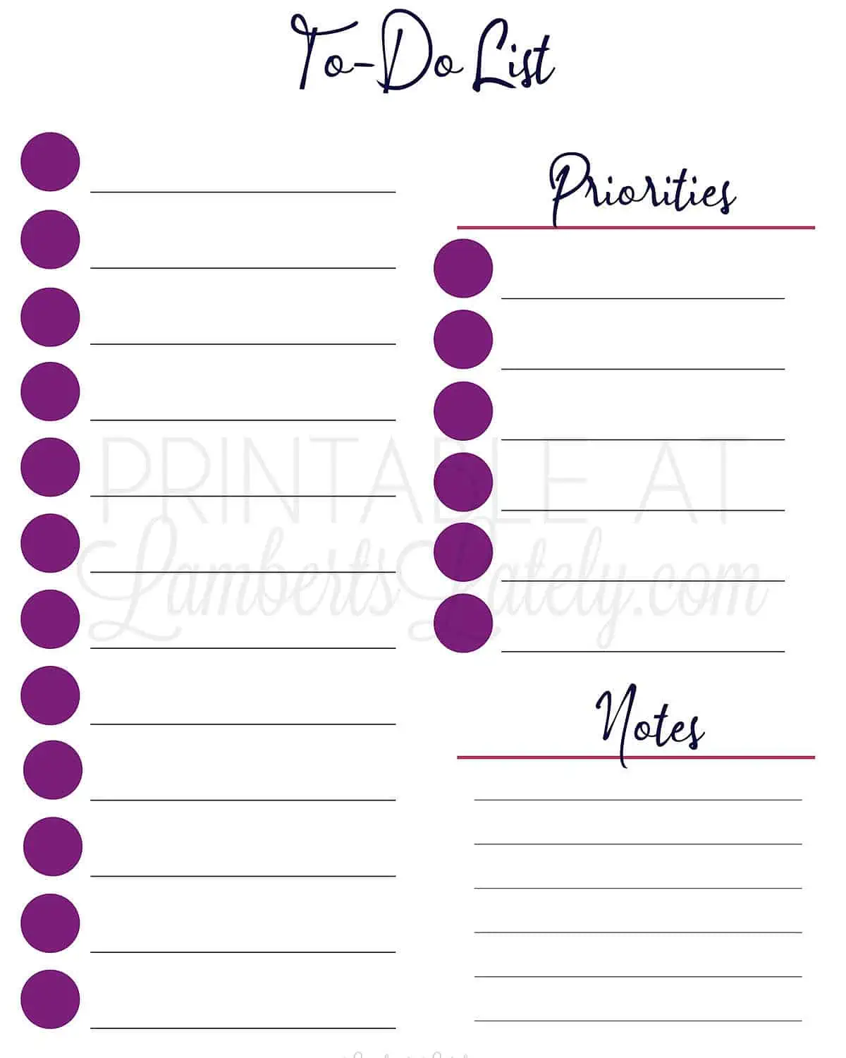 priority task list printable.